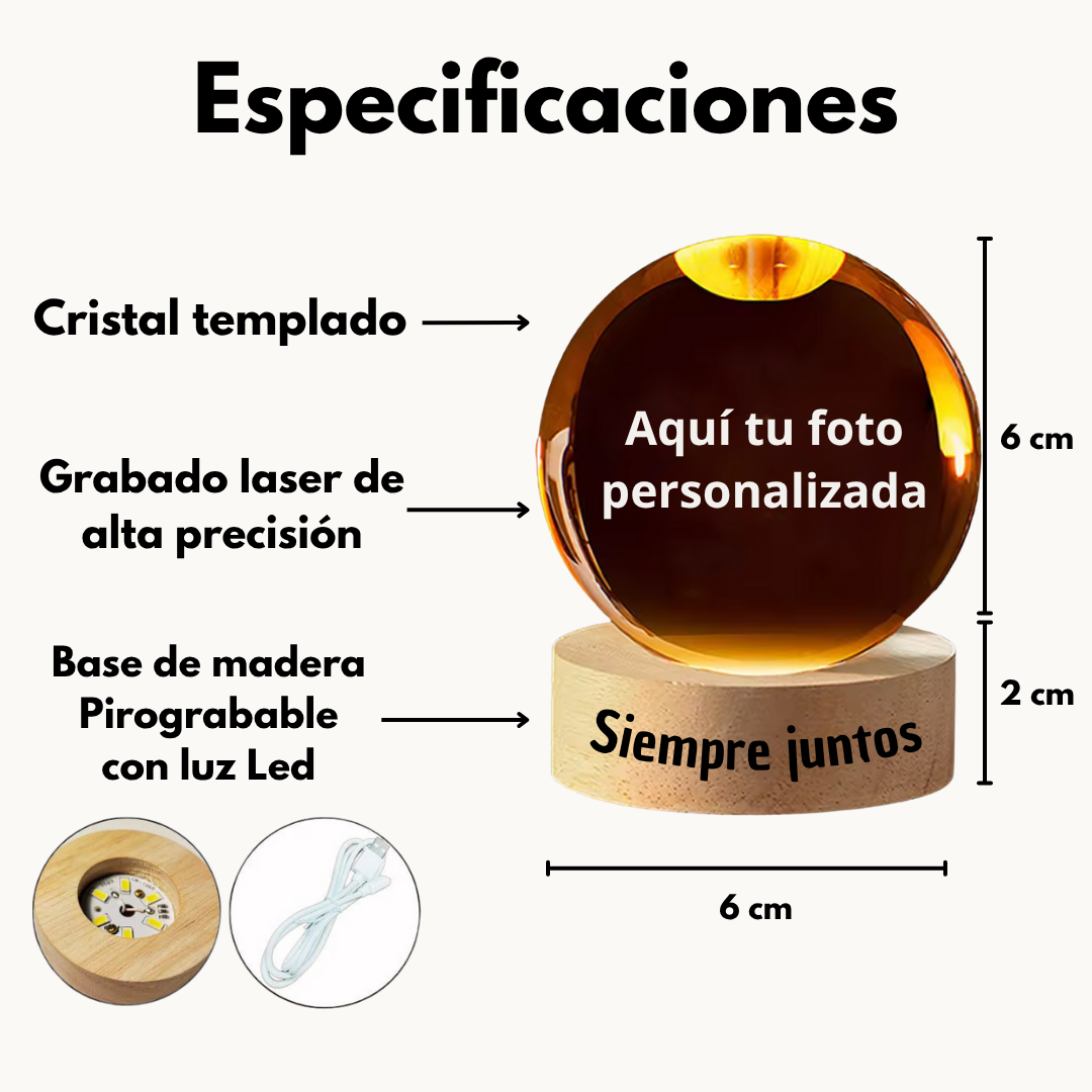 Esfera de cristal personalizable